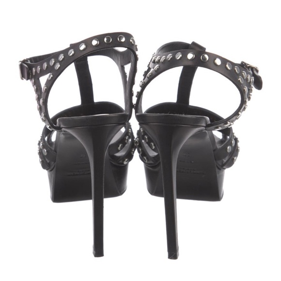 Saint Laurent Leather Studded Accents Gladiator Sandals - Picture 4 of 4